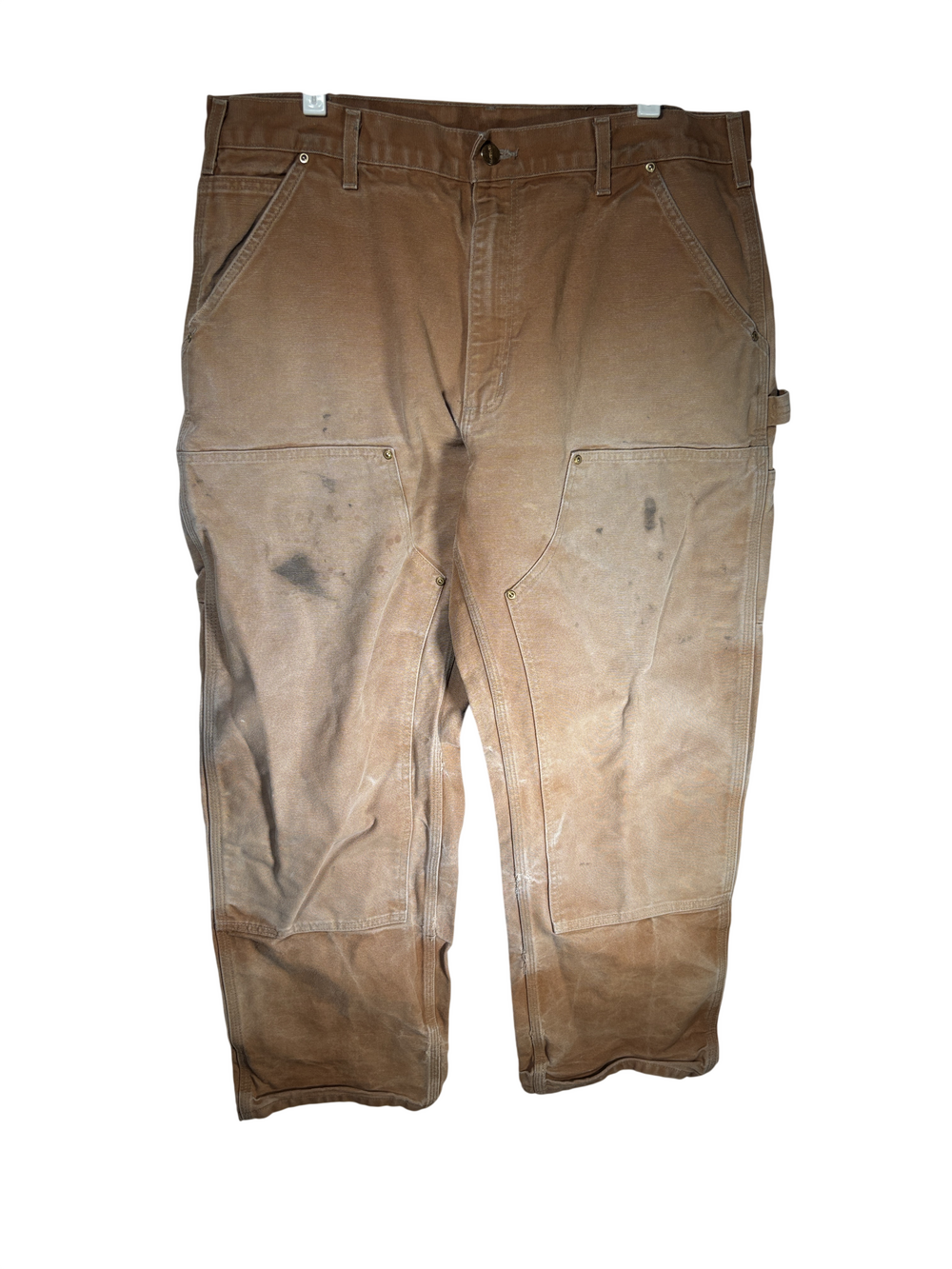Vintage Carhartt Brown Cotton Duck Double Knee Work Pants Carpenter Pockets Logo